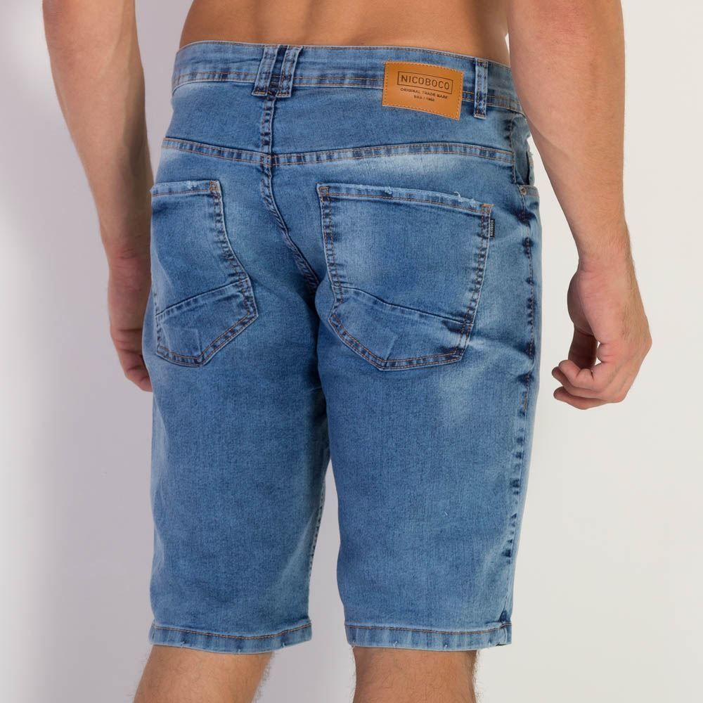 Bermuda Slim Jeans Masculina Nicoboco