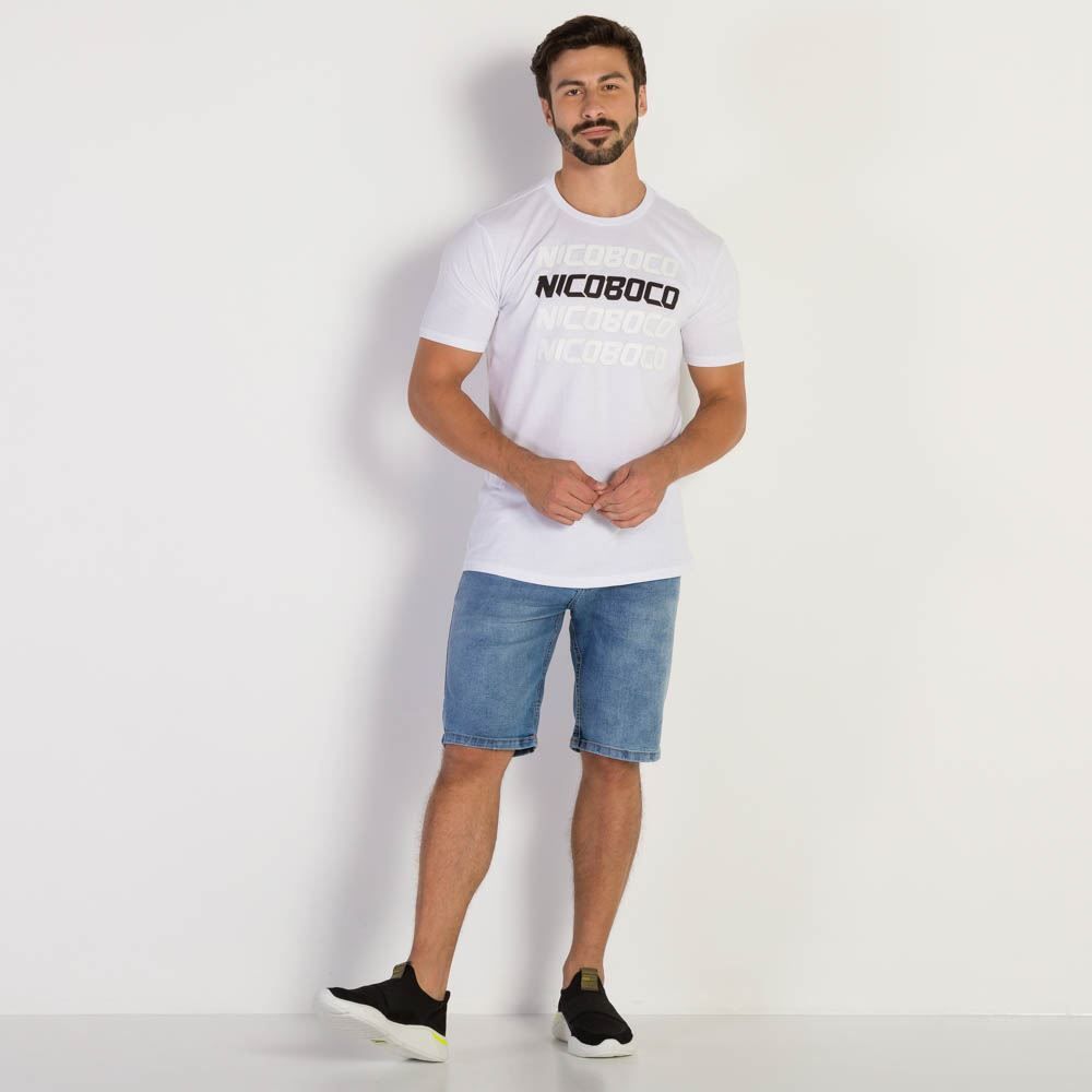 Bermuda Slim Jeans Masculina Nicoboco