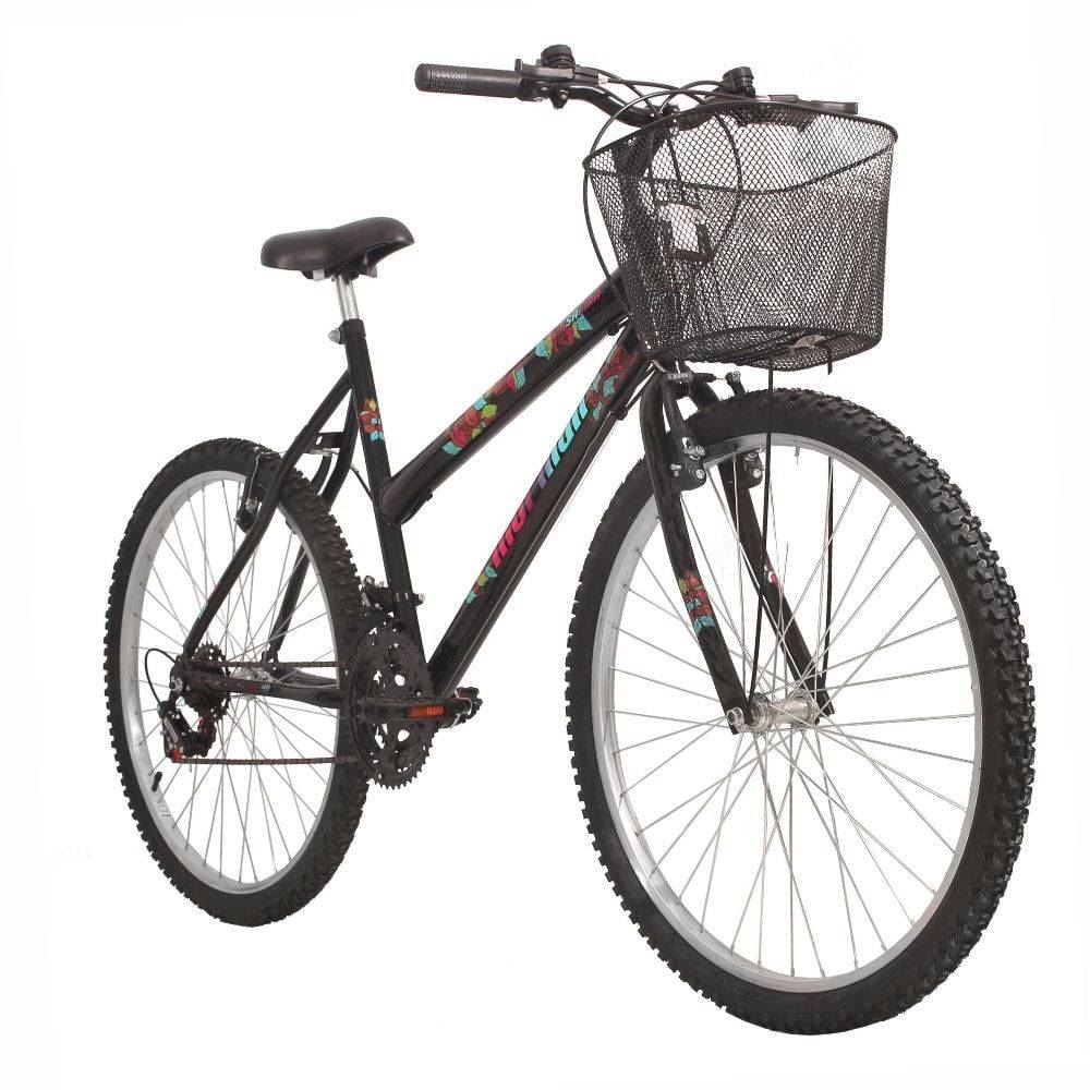 Bicicleta Aro 26 Safira Preta Com Cesta Mormaii - 202040124130121