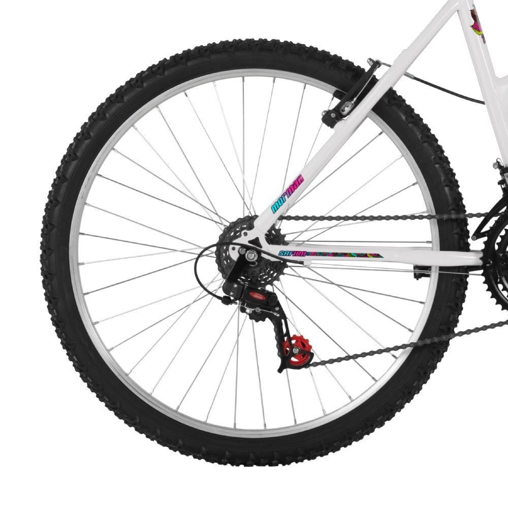 Bicicleta Aro 26 Safira Preta com Cesta Mormaii - Branco