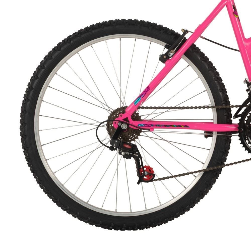 Bicicleta Aro 26 Safira Preta com Cesta Mormaii - Rosa Chiclete