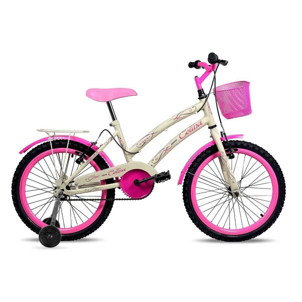 Bicicleta Colli Aro 20 Aero Sem Marcha Com Roda Lateral - Bege Retrô