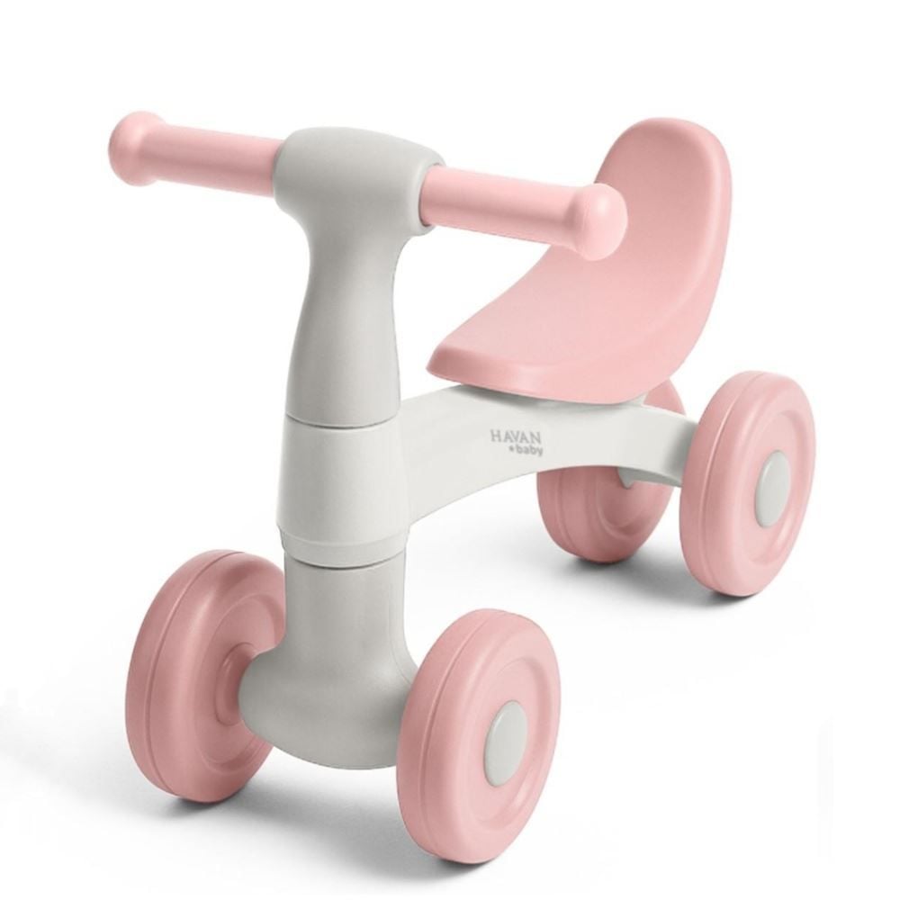 Bicicleta de Equilíbrio Andador Infantil Sem Pedal Havan Baby - Rosa e Off White