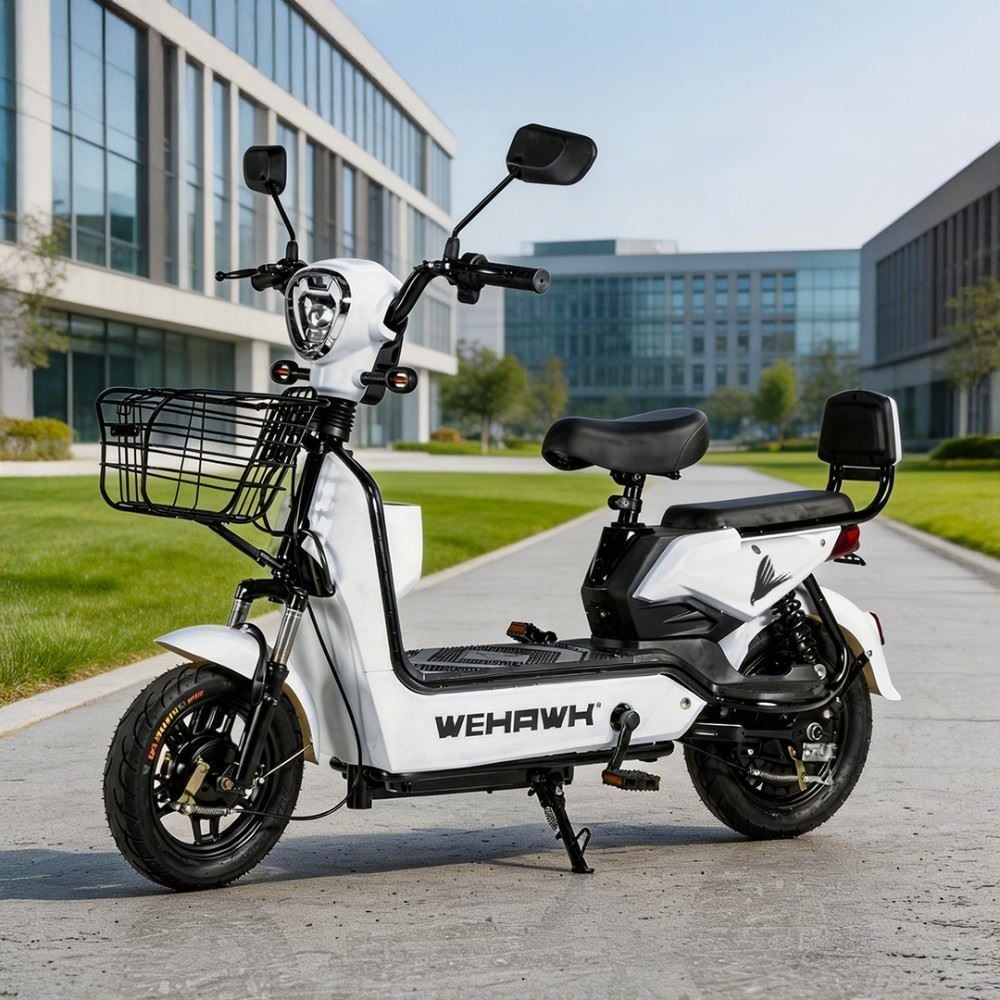 Bicicleta Elétrica Wehawk Wx-03 Basket 800W Bateria Lítio 48V - Branco