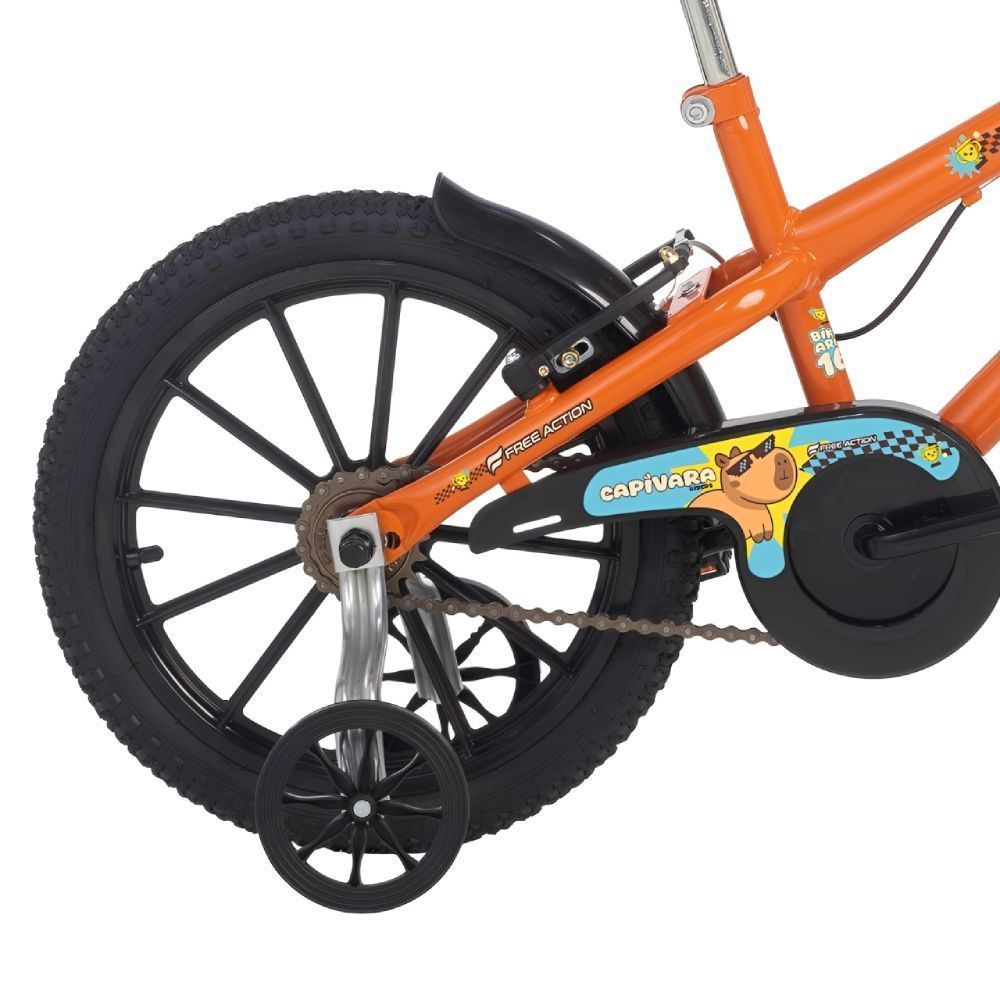 Bicicleta Infantil Aro 16 Mtb Laranja Soft Capivara - Free Action