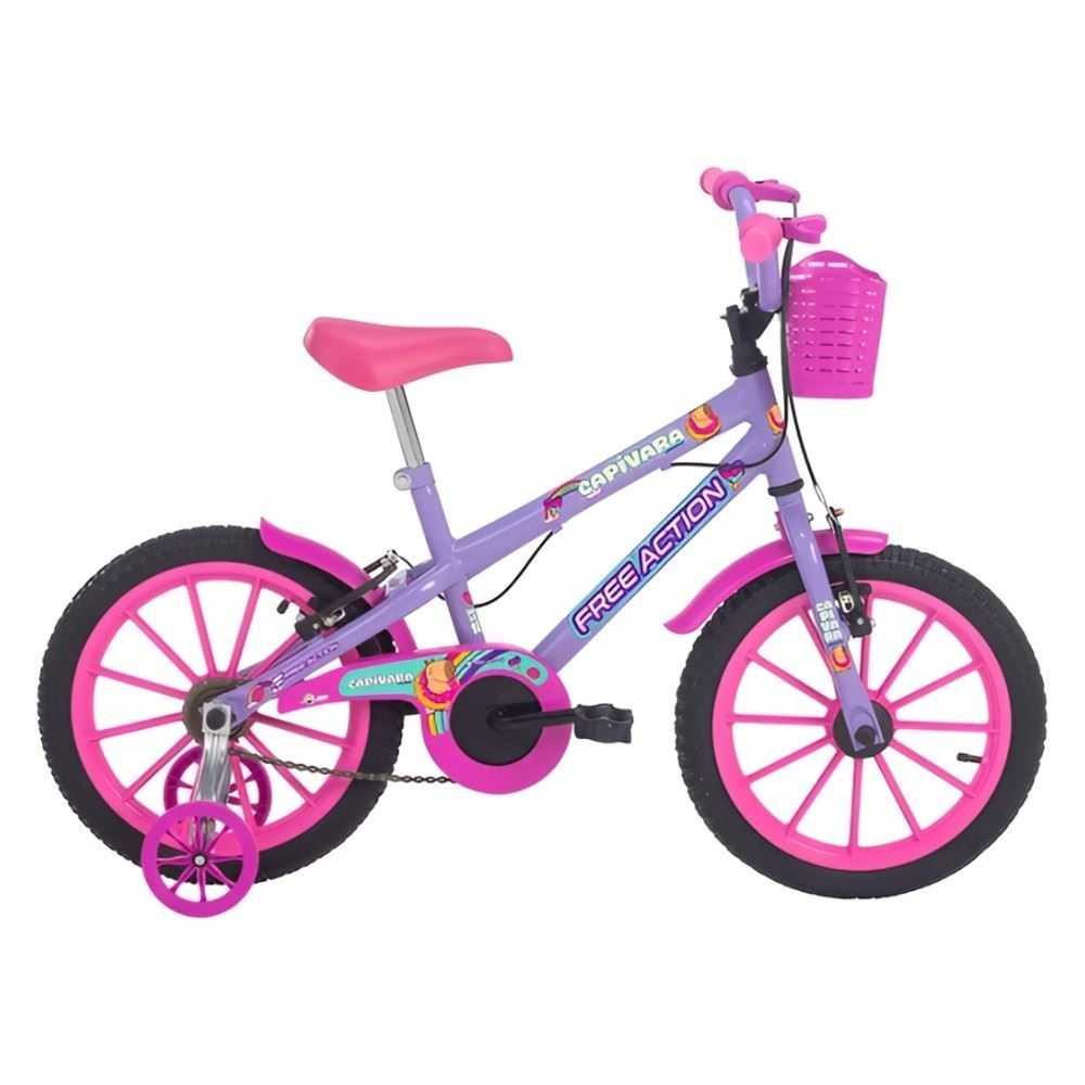 Bicicleta Infantil Aro 16 Mtb Soft Capivara Free Action - Lilás