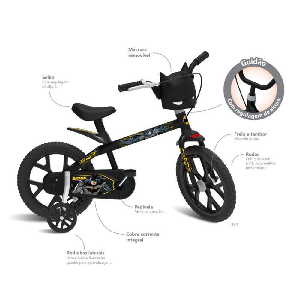 Bicicleta Infantil Bandeirante Batman Aro14 - 3121