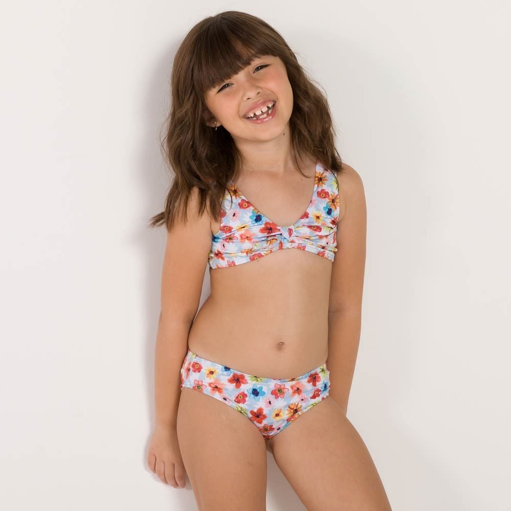 Biquíni Infantil Regata Com Laço Frontal Marmelada