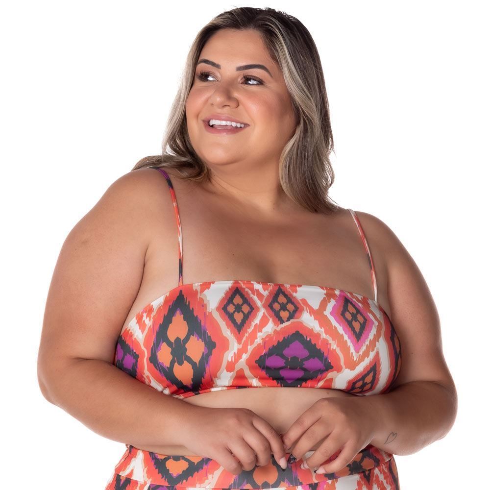 Biquíni Plus Size Reto Estampado Patrícia Foster Mais