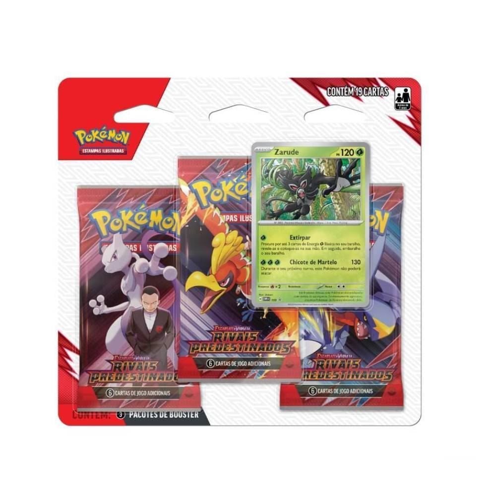 Blister Triplo Pokémon Rivais Predestinados Copag - Sortido