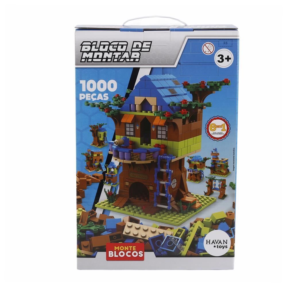 Blocos de Montar Casa Na Árvore 1000 Peças 6 em 1 Havan Toys - HBR0988