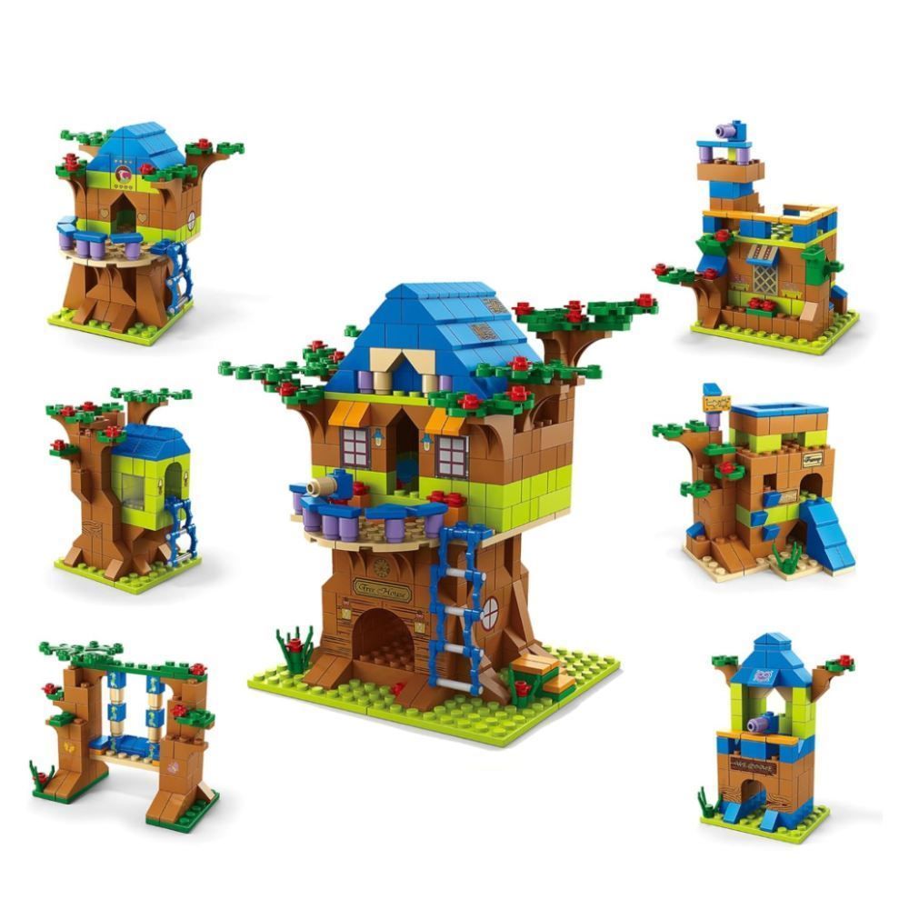 Blocos de Montar Casa Na Árvore 1000 Peças 6 em 1 Havan Toys - HBR0988