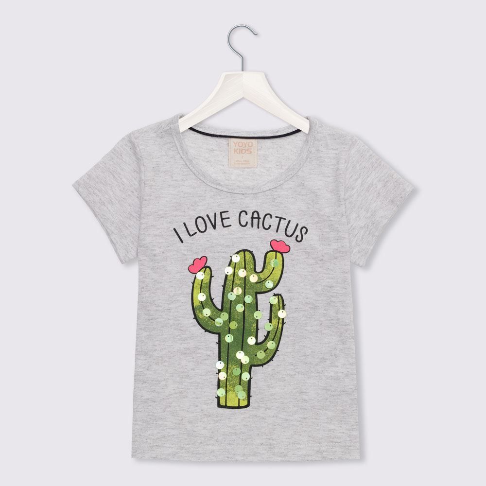 Blusa 1 a 3 anos Cacto Paetê Yoyo Kids