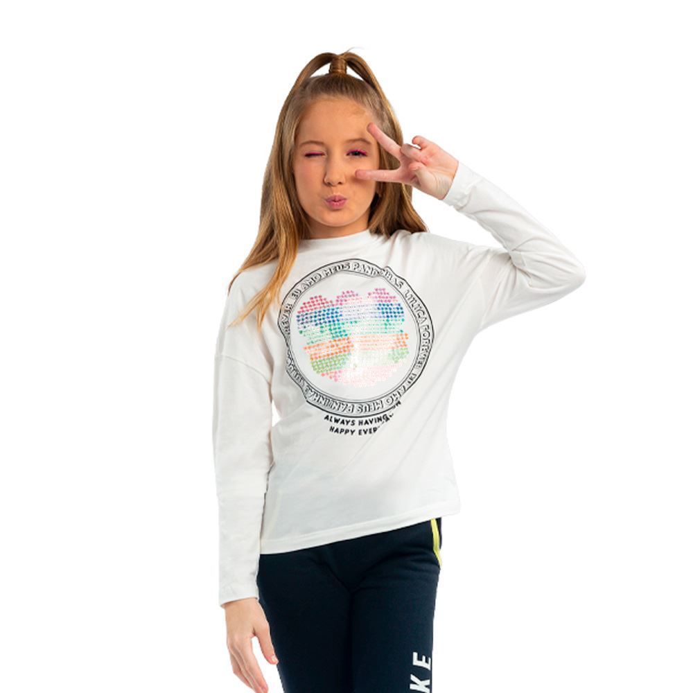 Blusa 12 a 16 Anos Luluca Manga Longa Com Lantejoula Brandili