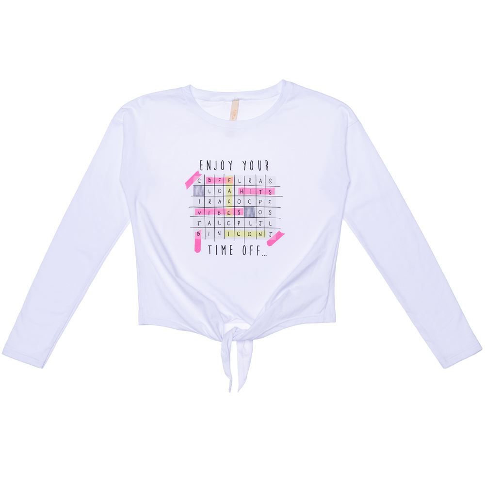 Blusa 12 a 16 anos M/Malha Caça Palavras Lunender