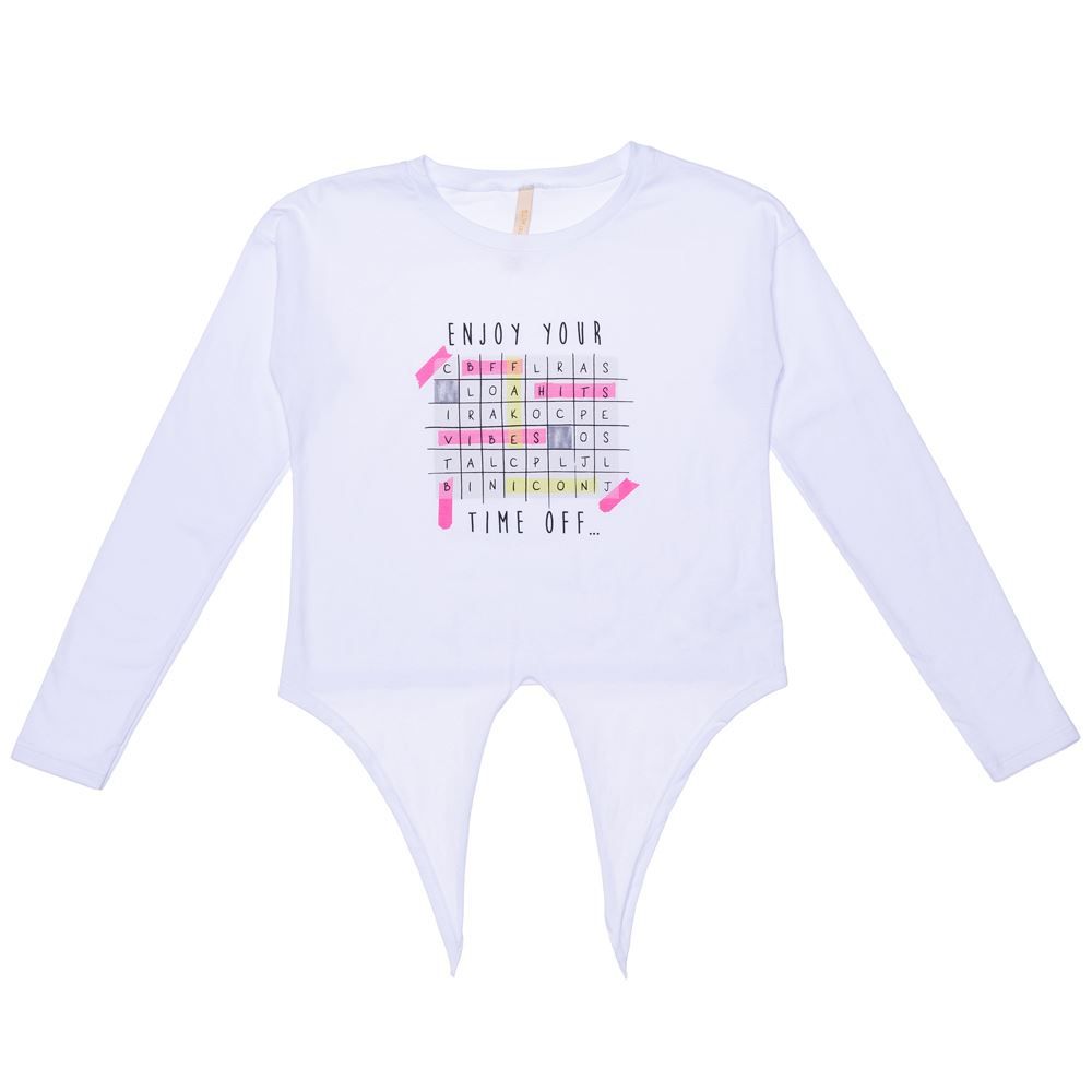 Blusa 12 a 16 anos M/Malha Caça Palavras Lunender