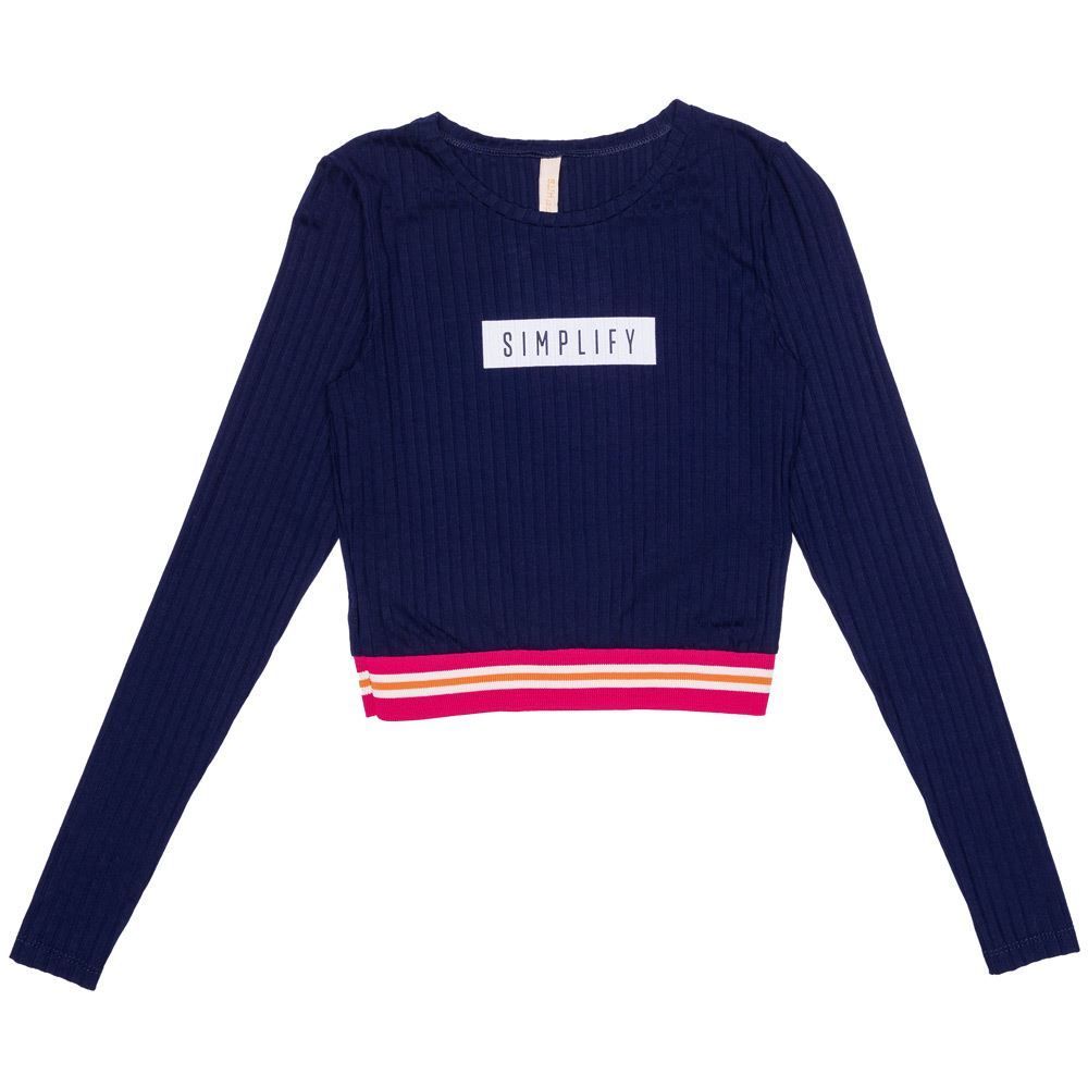 Blusa 12 a 16 anos Malha Canelada Simplify Lunender