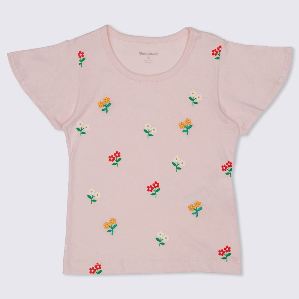 Blusa 4 a 10 anos Bordado Florzinhas Marmelada