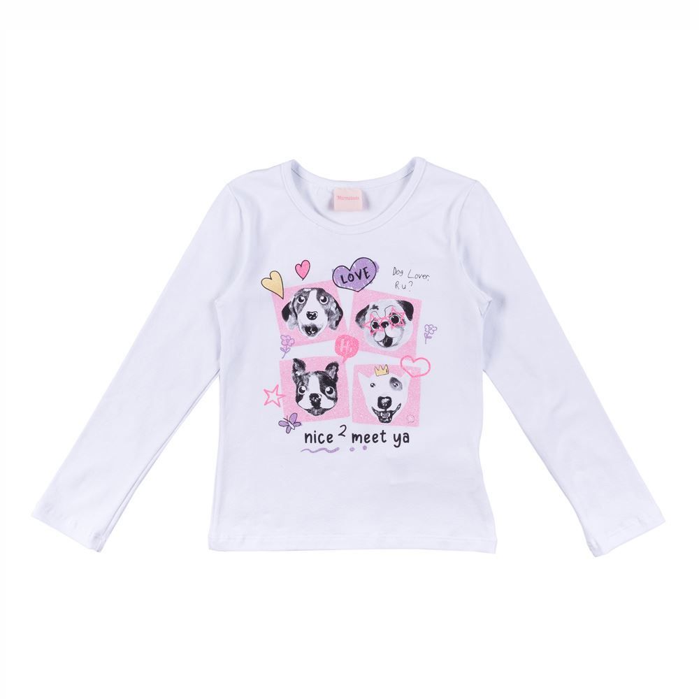 Blusa 4 a 10 anos com Silk Glitter Pets Marmelada