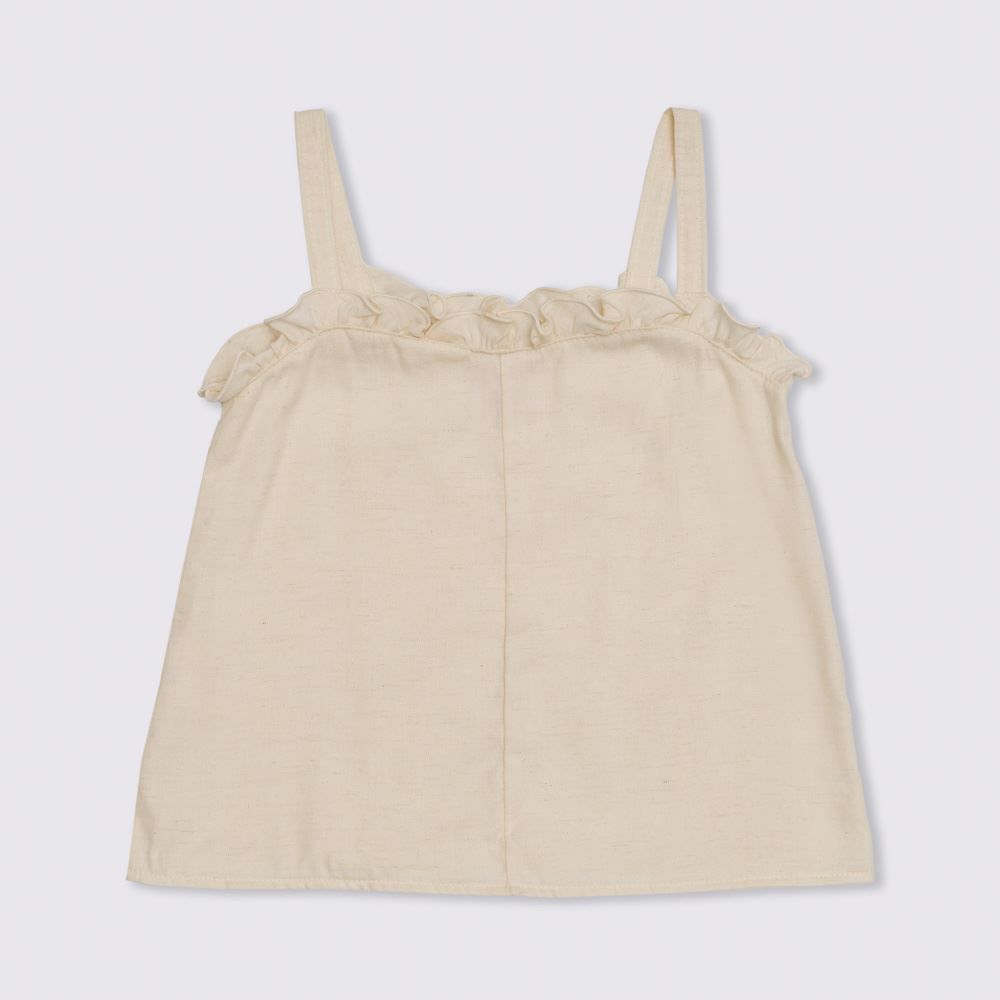 Blusa 4 a 10 anos Linho + Alças Marmelada