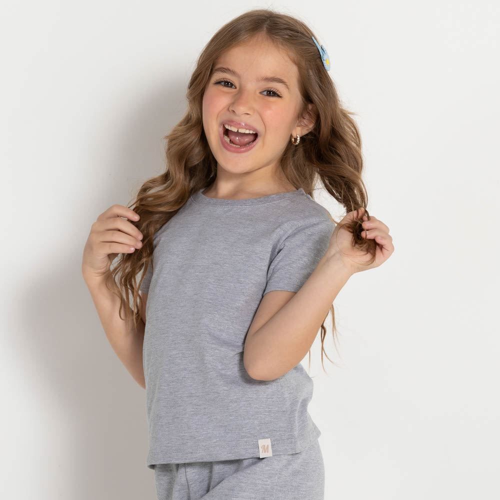 Blusa 4 a 10 anos M/Malha Básica e Lisa Marmelada