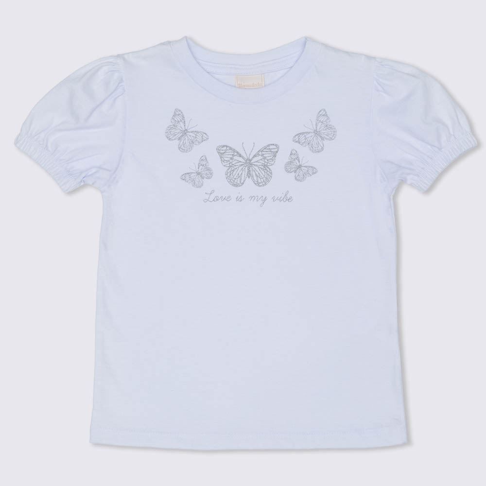 Blusa 4 a 10 anos M/Malha Borboletas Marmelada