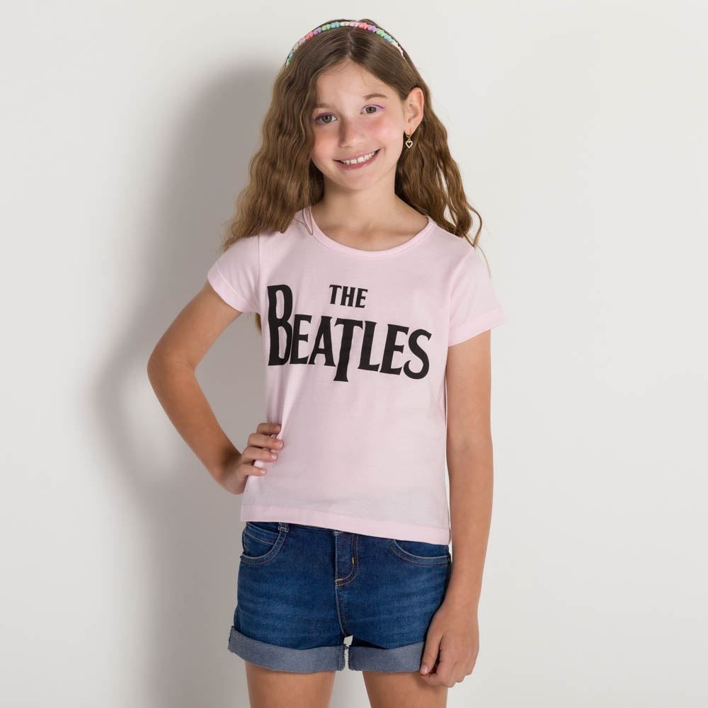 Blusa 4 a 10 anos Malha Beatles Logo BandUP