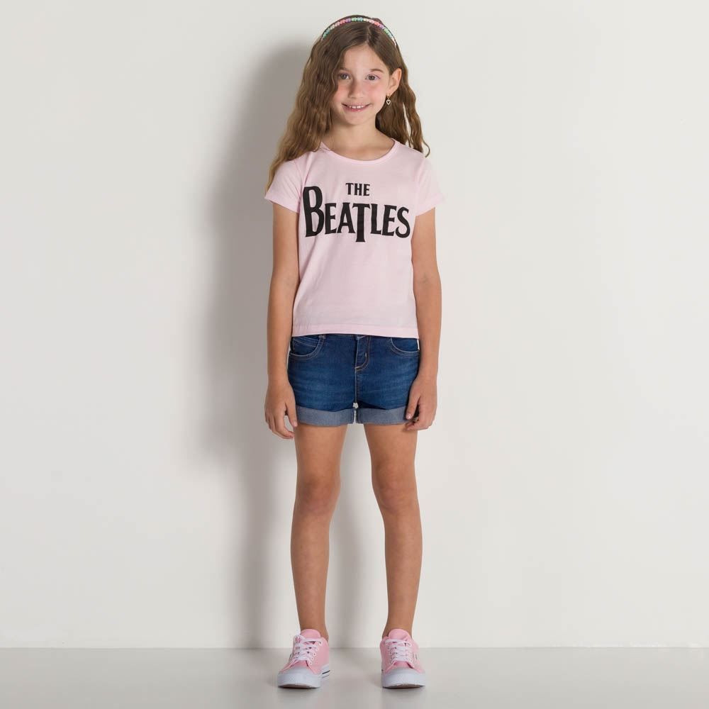 Blusa 4 a 10 anos Malha Beatles Logo BandUP