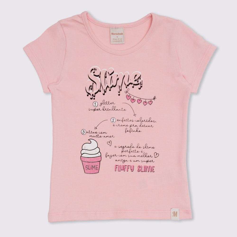 Blusa 4 a 10 anos Malha Cotton Slime Marmelada
