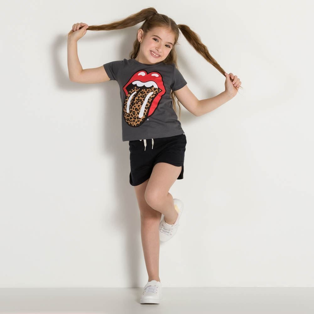 Blusa 4 a 10 anos Malha Rolling Stones BandUP