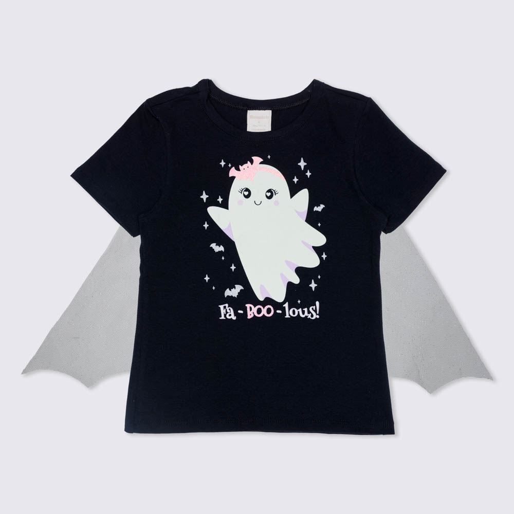 Blusa 4 a 10 anos Silk Brilha no Escuro Marmelada