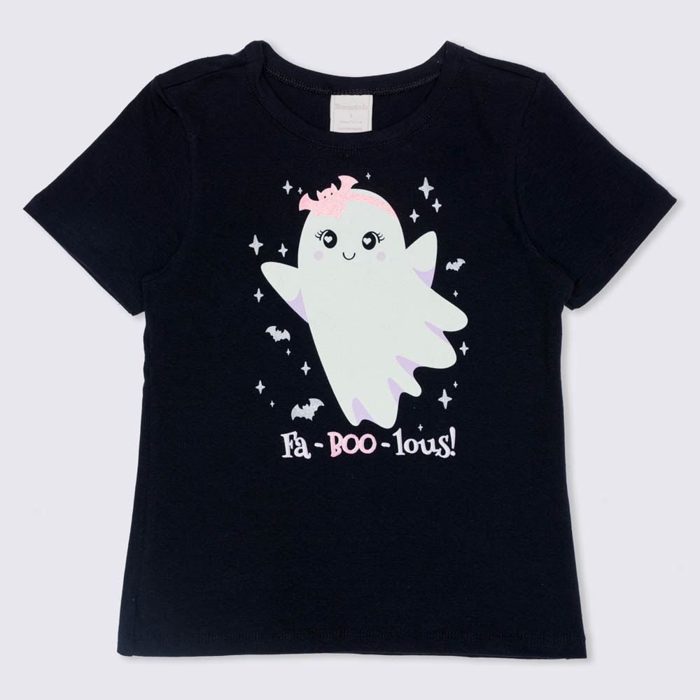 Blusa 4 a 10 anos Silk Brilha no Escuro Marmelada