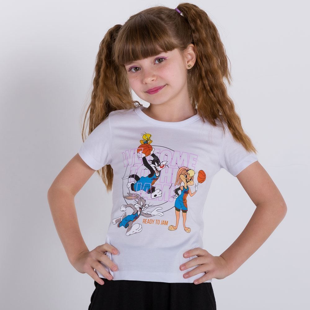 Blusa 4 a 10 anos Space Jam Time Bandup