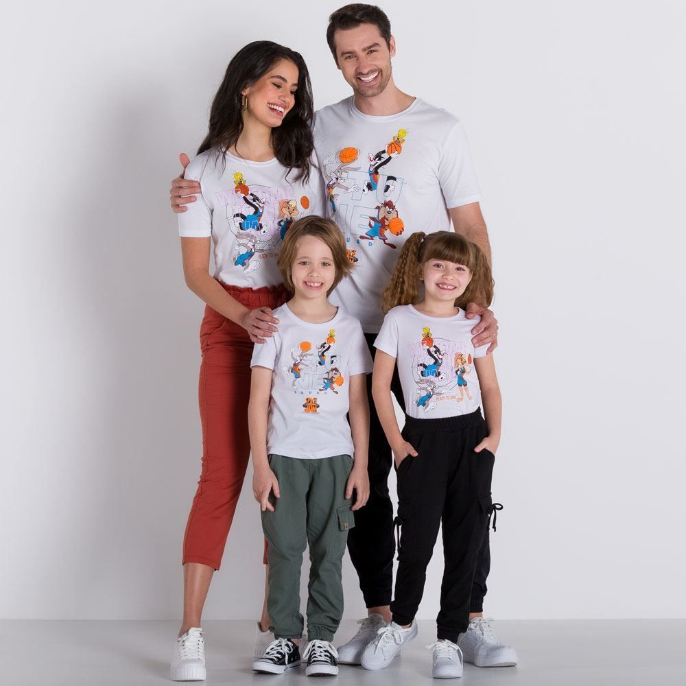 Blusa 4 a 10 anos Space Jam Time Bandup