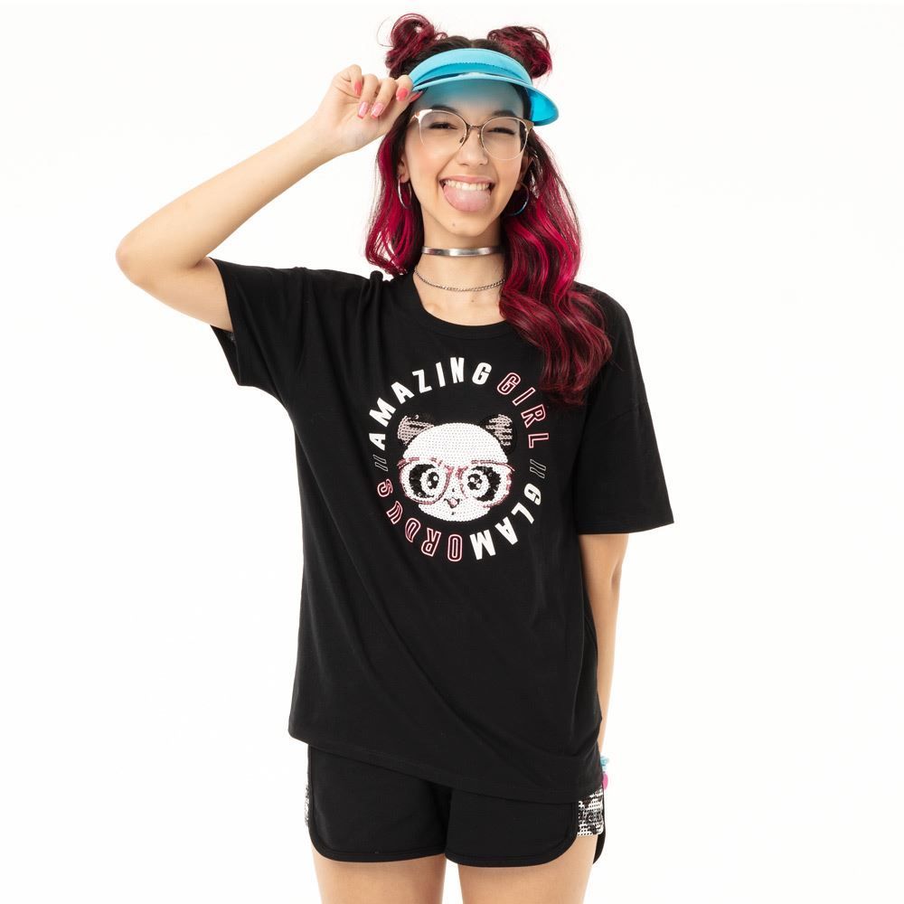 Blusa 8 a 16 anos Luluca Bordado Lantejoulas Brandili