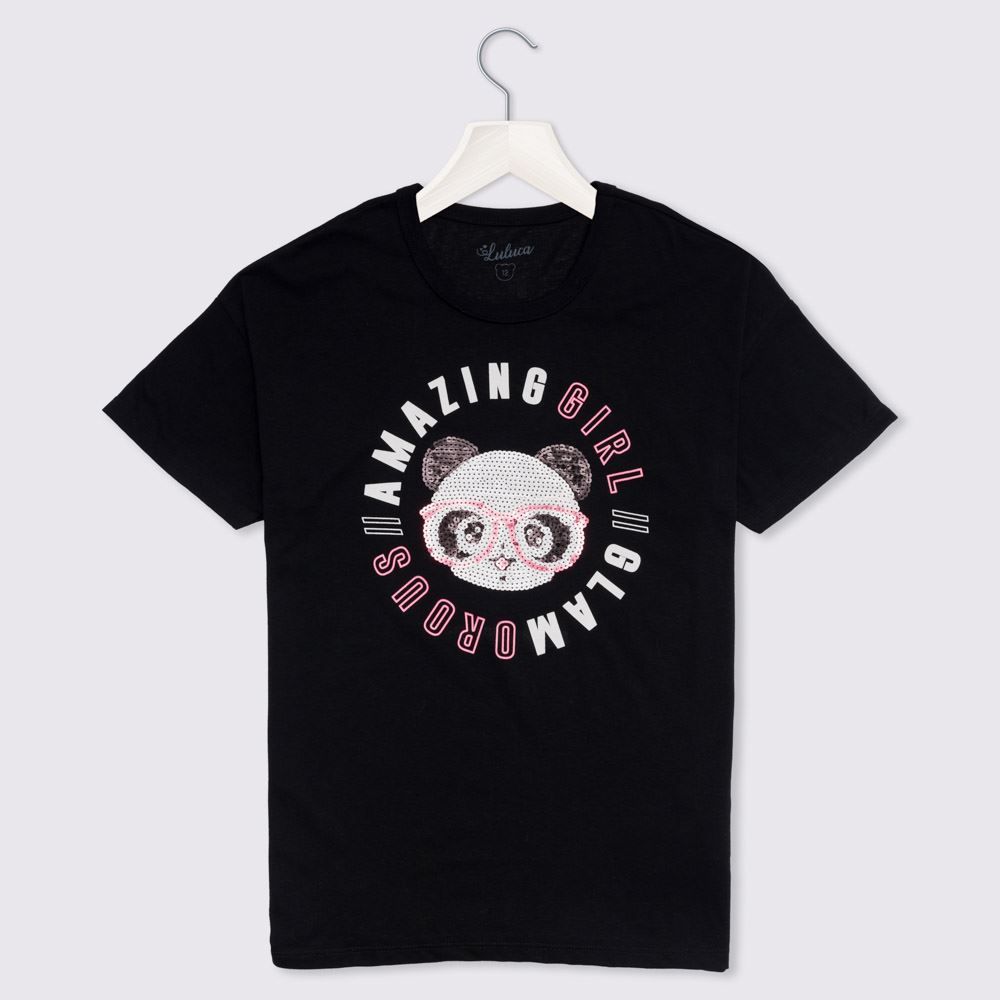 Blusa 8 a 16 anos Luluca Bordado Lantejoulas Brandili