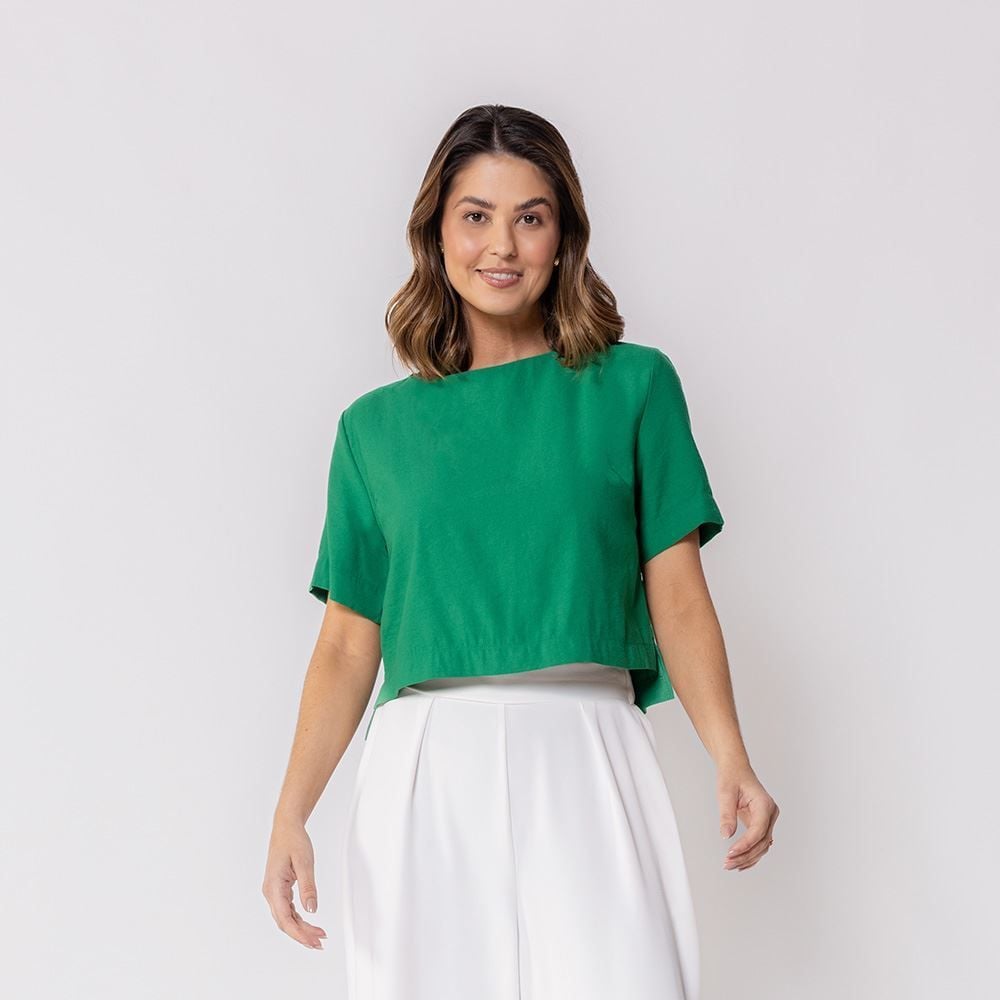 Blusa Boxy De Alfaiataria Feminina Patricia Foster