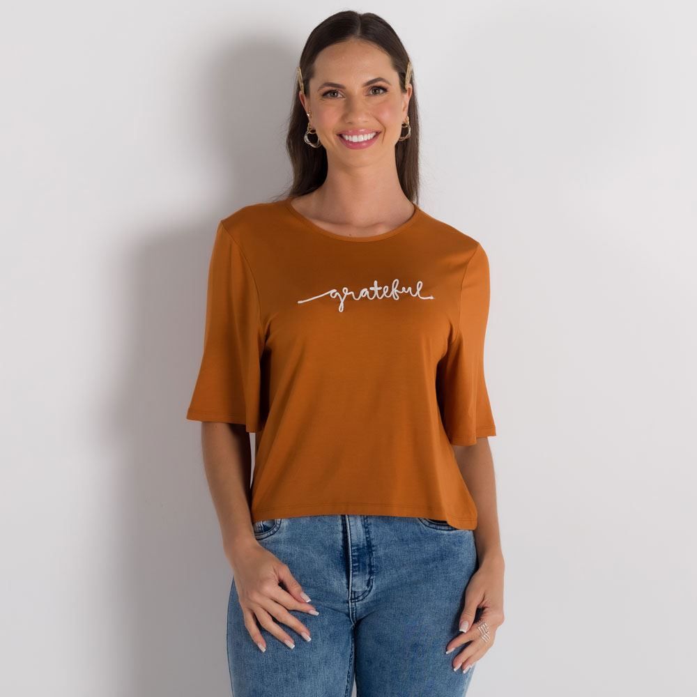 Blusa com Bordado Grateful Patricia Foster