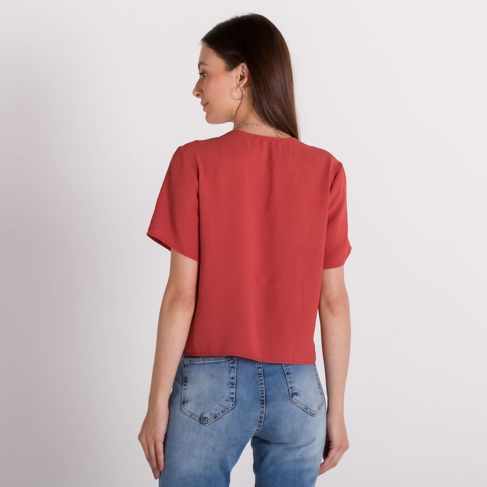 Blusa com Poliéster Botões Patricia Foster