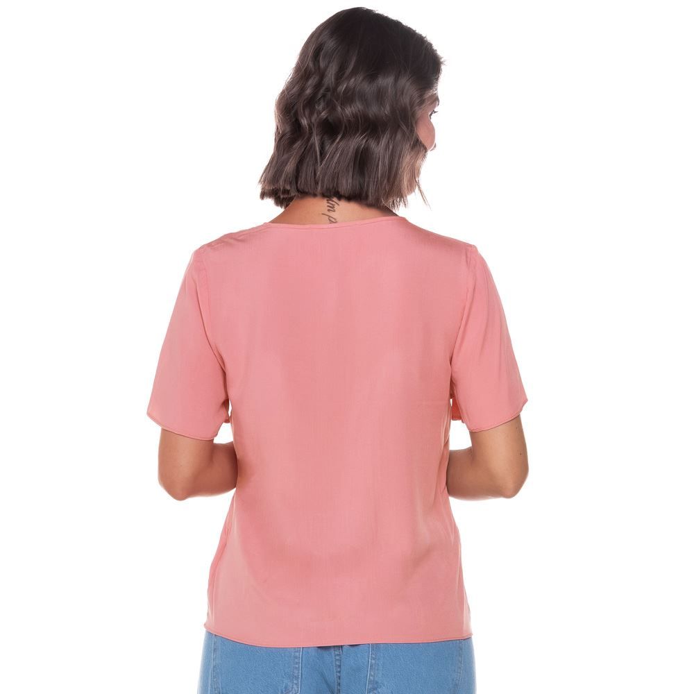 Blusa com Pregas Decote V Patricia Foster