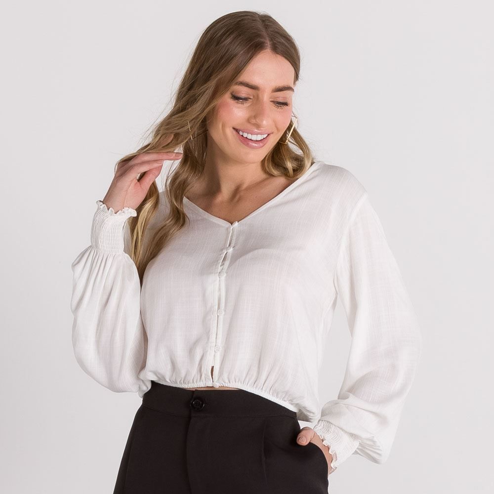 Blusa com Punho em Lastex Boby Blues