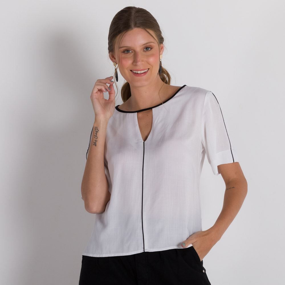 Blusa com Viés Contrastante Patricia Foster