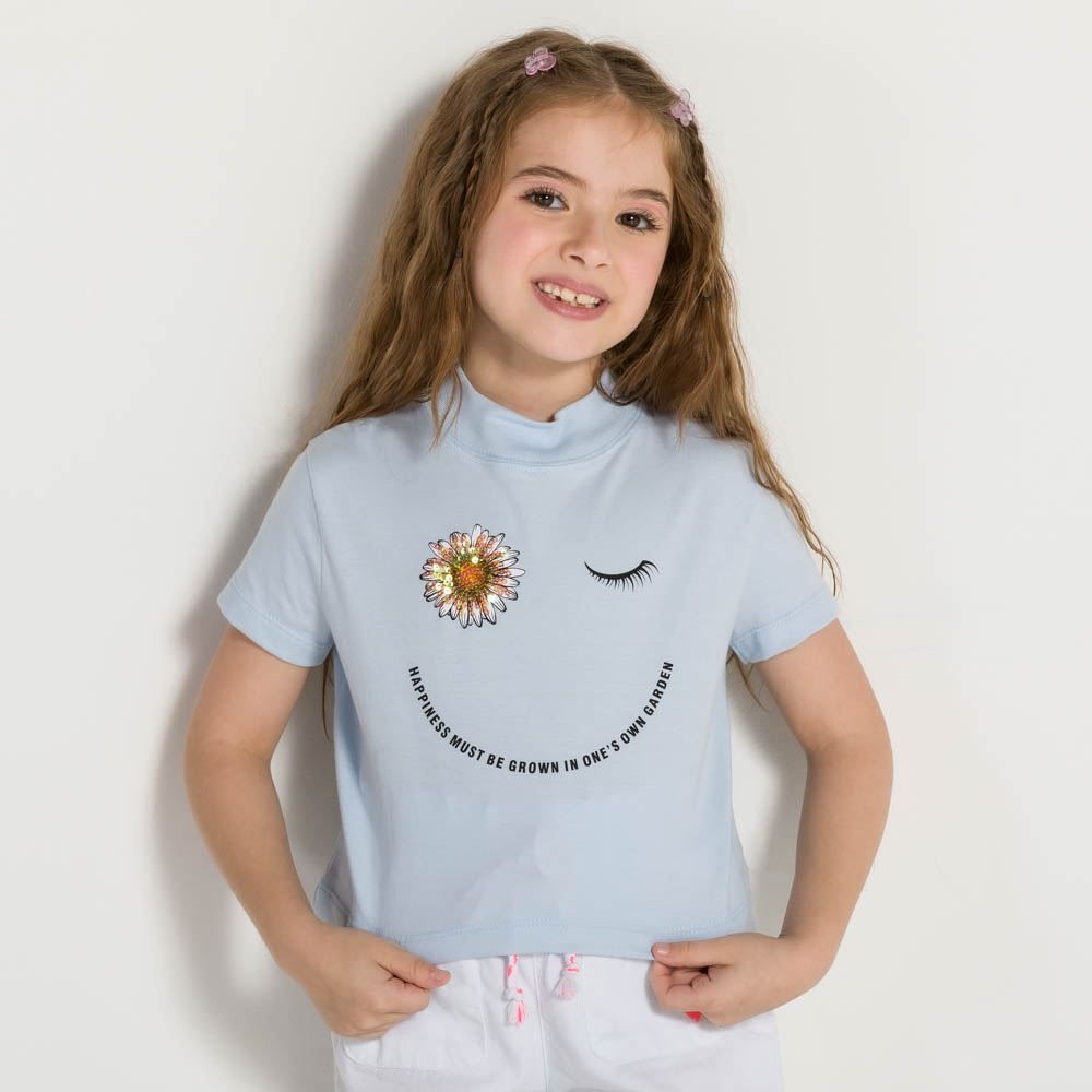 Blusa Cropped 4 a 10 anos Flor Marmelada