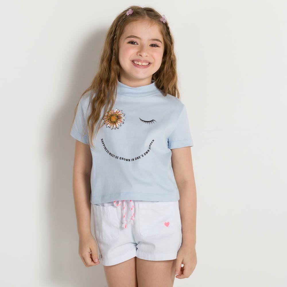 Blusa Cropped 4 a 10 anos Flor Marmelada