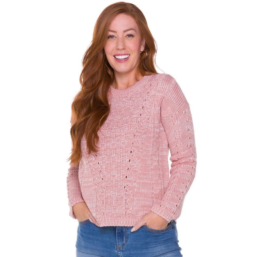 Blusa de Tricot Trança + Bolinhas nas Mangas Patricia Foster