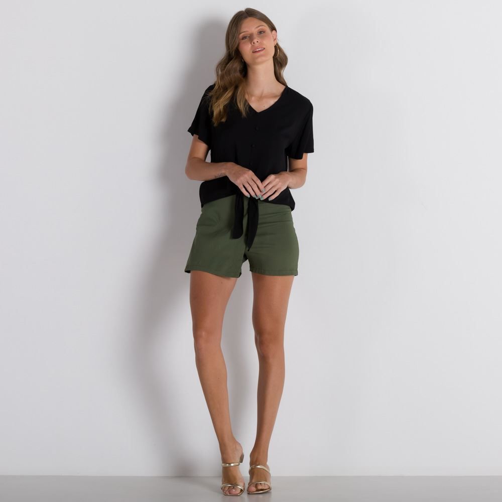 Blusa de Viscose com Amarração Frontal Patricia Foster