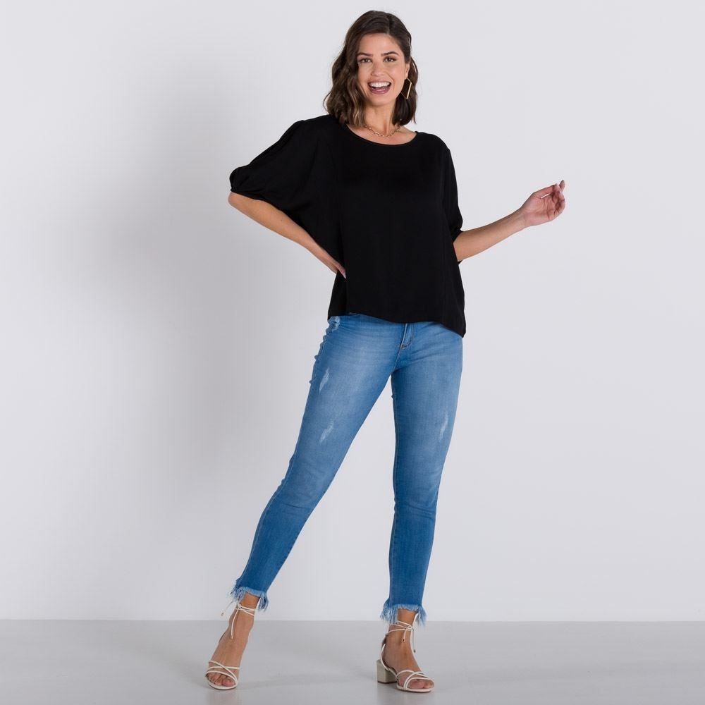 Blusa de Viscose Manga Ampla Patricia Foster