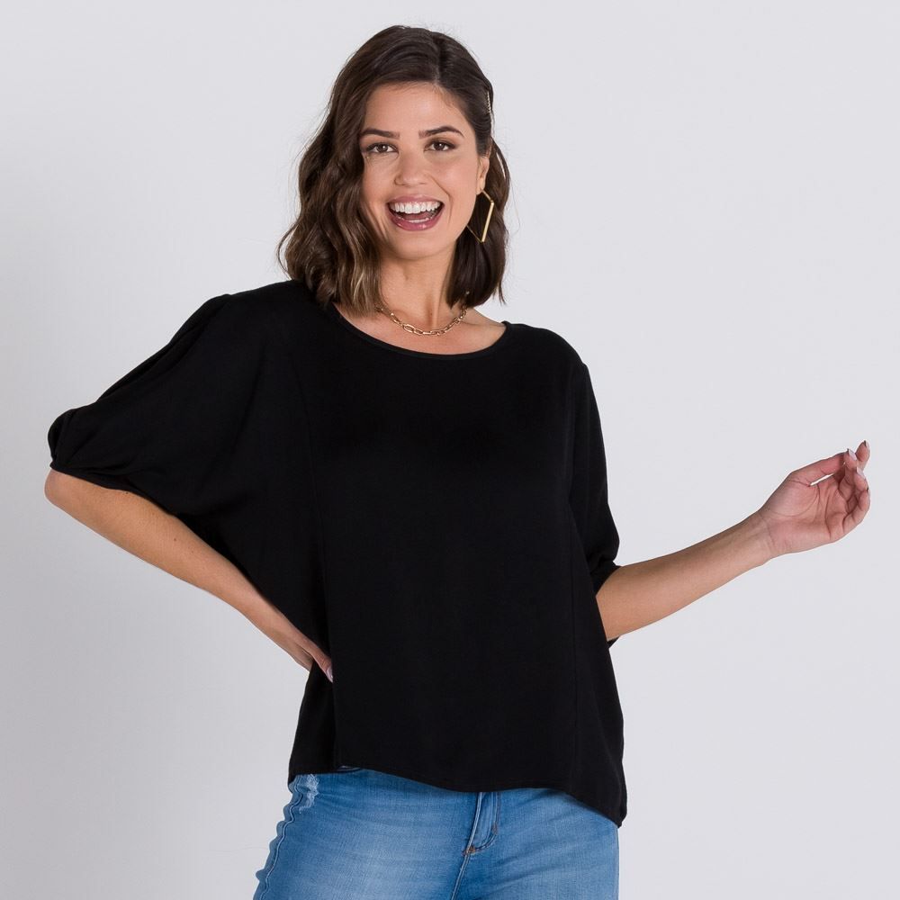 Blusa de Viscose Manga Ampla Patricia Foster