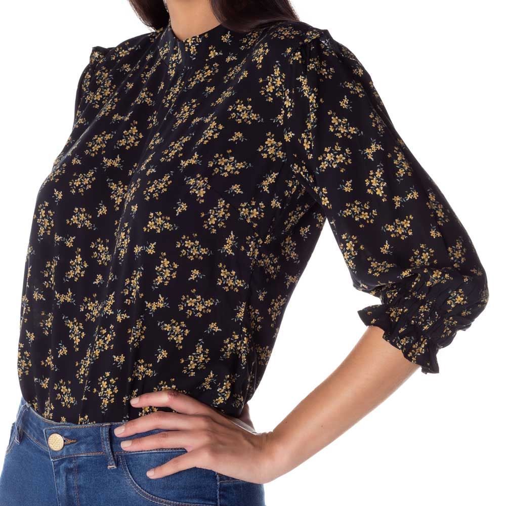 Blusa Estampada com Punho Lastex Contatho