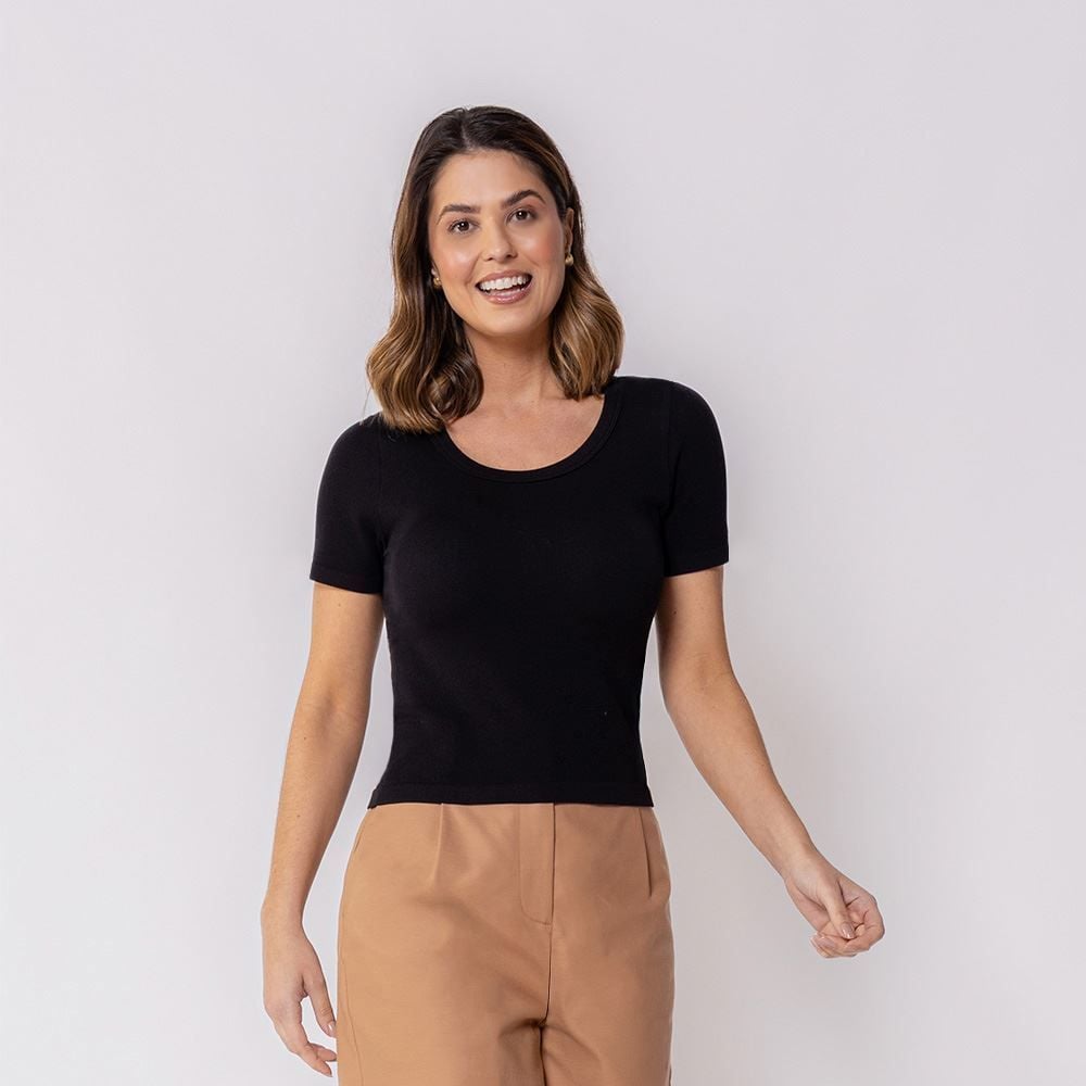 Blusa Feminina Canelada Sem Costura Patricia Foster